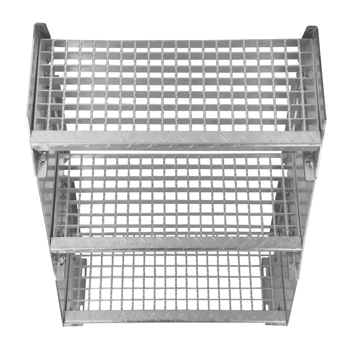 Monster Shop Adjustable 6 Section Galvanised Staircase - 600mm Wide -