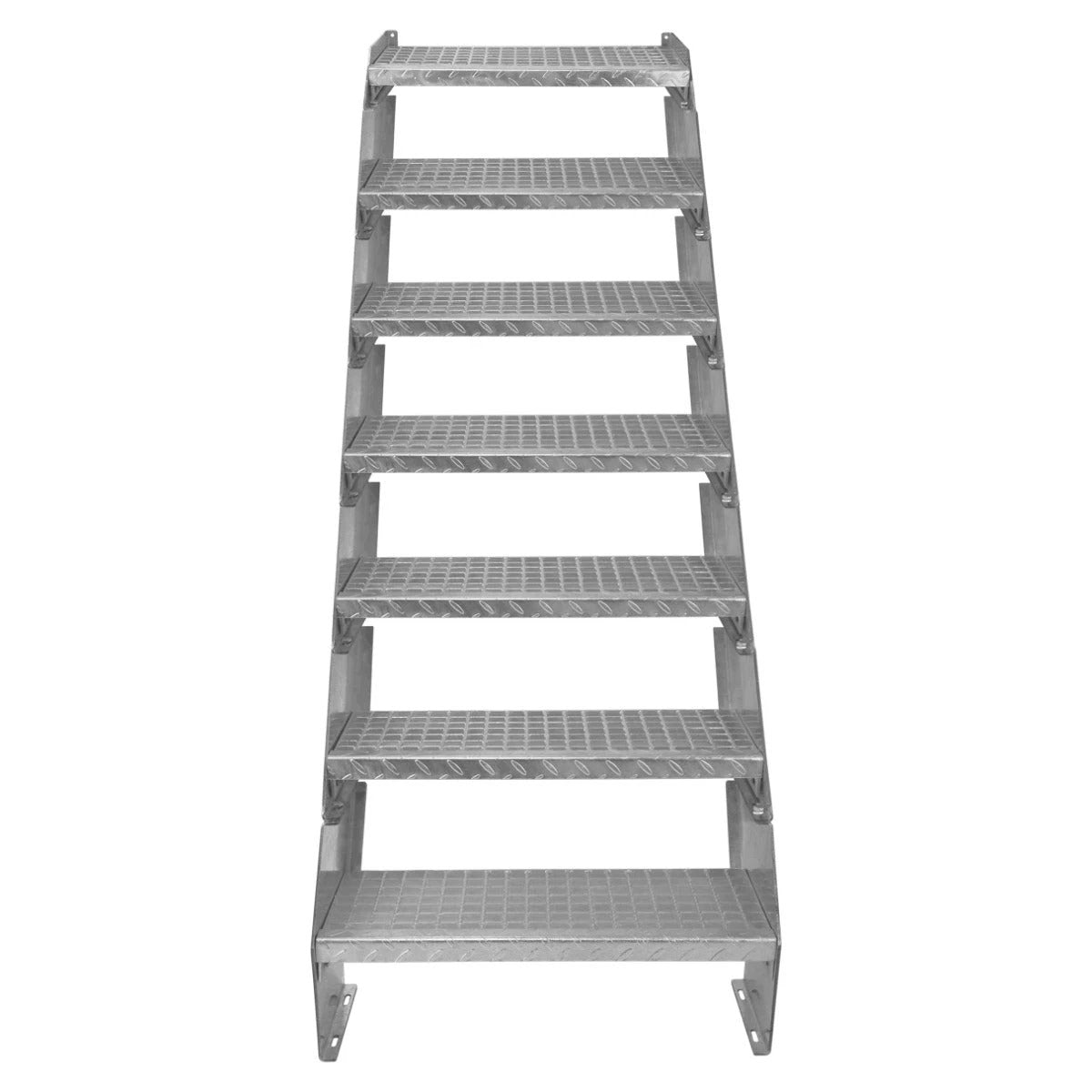 Monster Shop Adjustable 7 Section Galvanised Staircase - 600mm Wide -