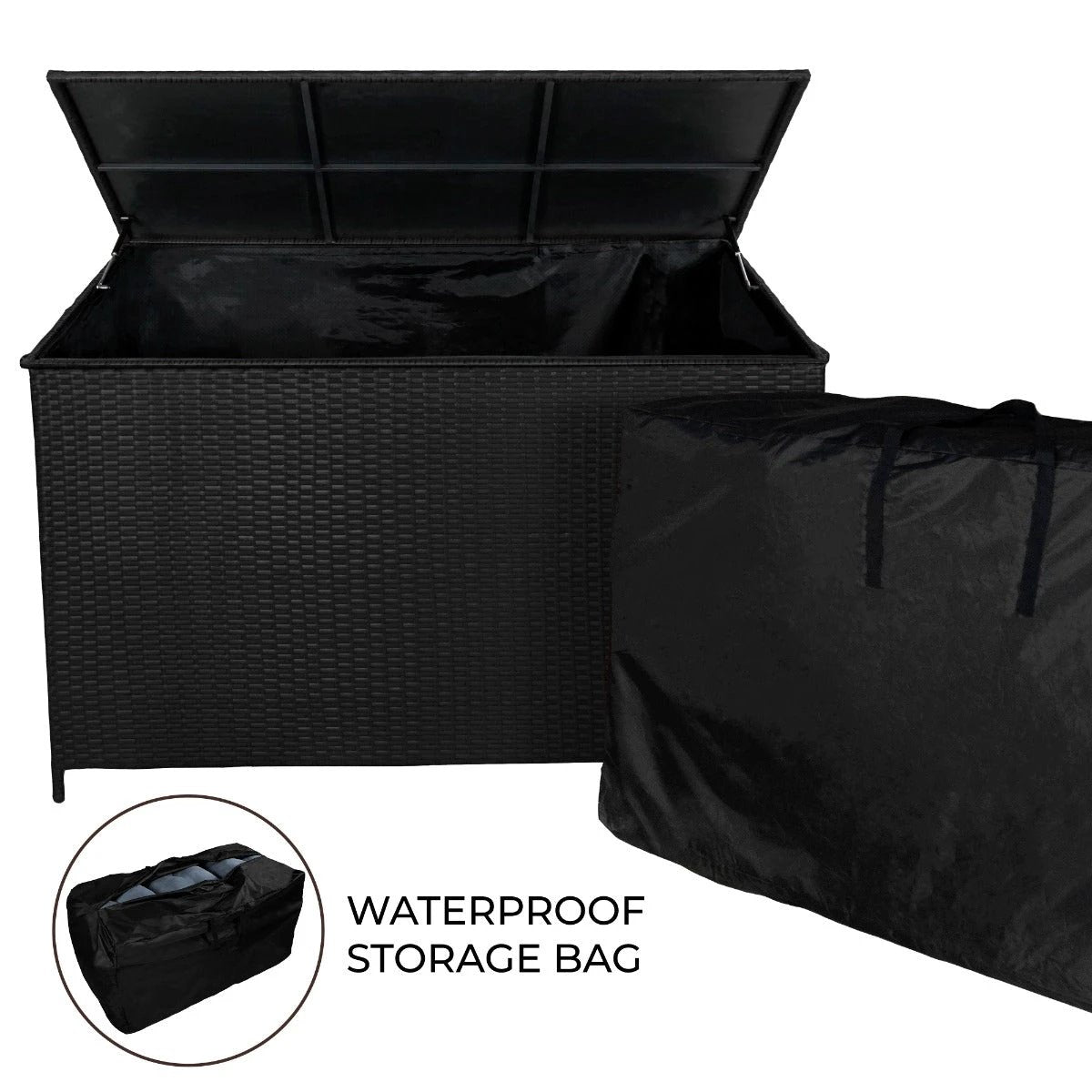 Monster Shop Rattan Storage Box 582L - Black -