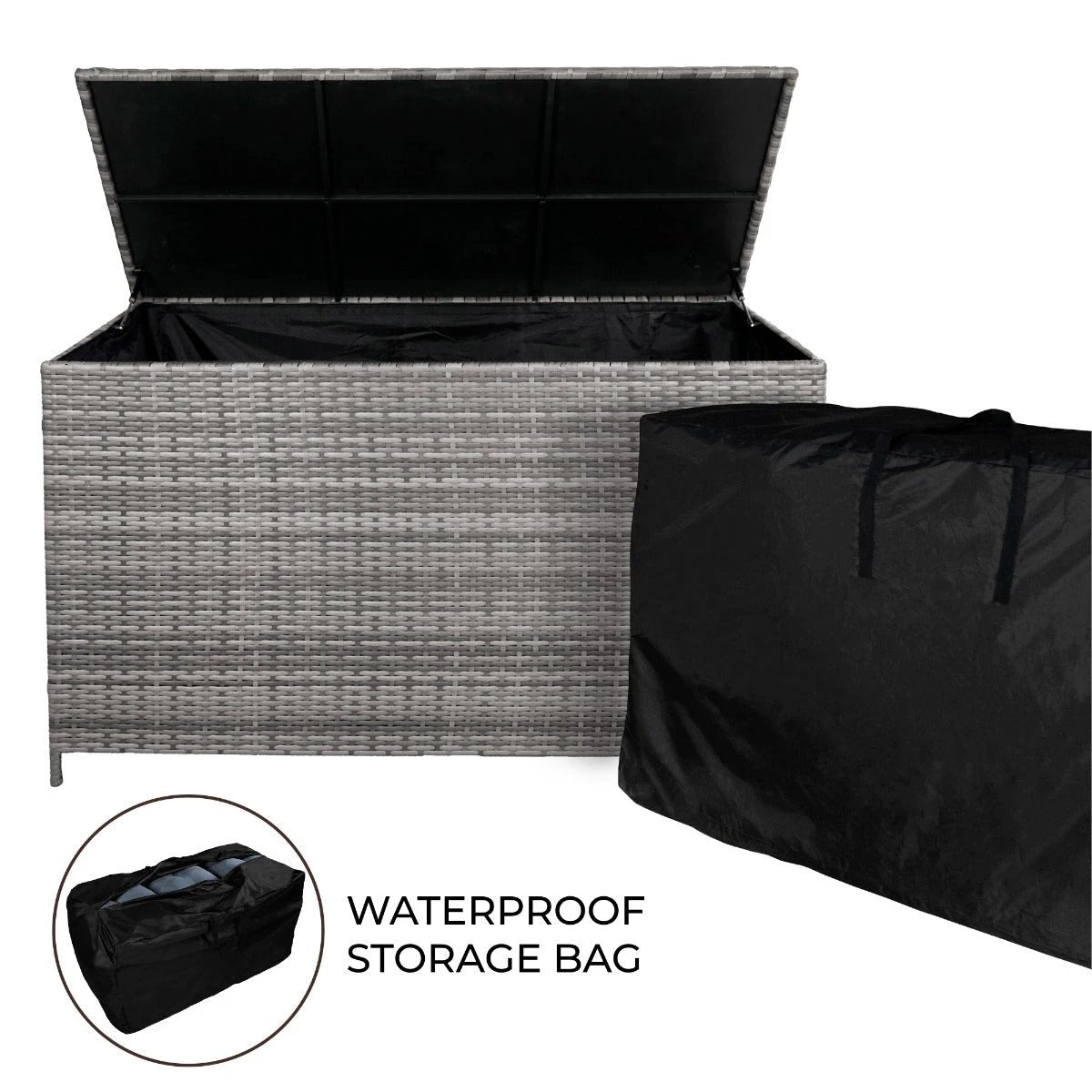 Rattan Storage Box 582L - Grey by Monster Shop