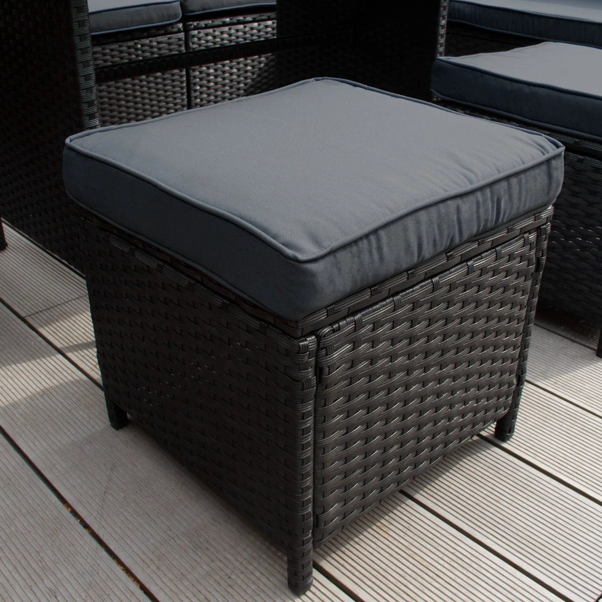 Monster Shop Rattan Corner Set & Storage Box - Black -