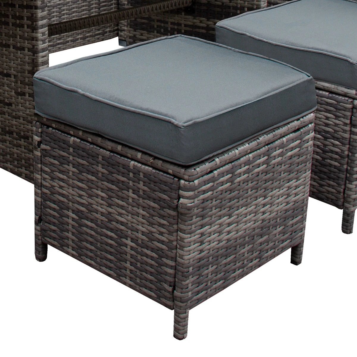 Monster Shop Rattan Corner Set & Storage Box - Grey -