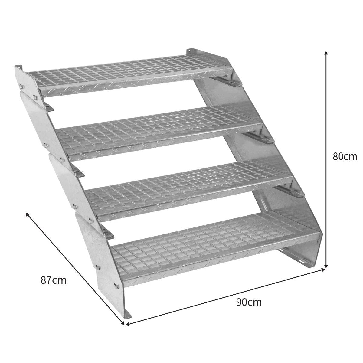 Adjustable 4 Section Galvanised Staircase - 900mm Wide by Monster Shop