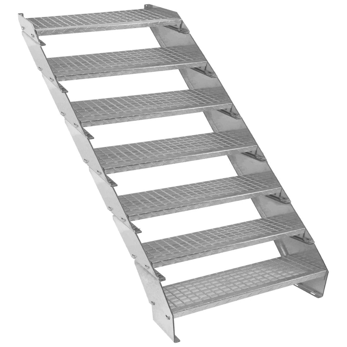 Monster Shop Adjustable 7 Section Galvanised Staircase - 900mm Wide -