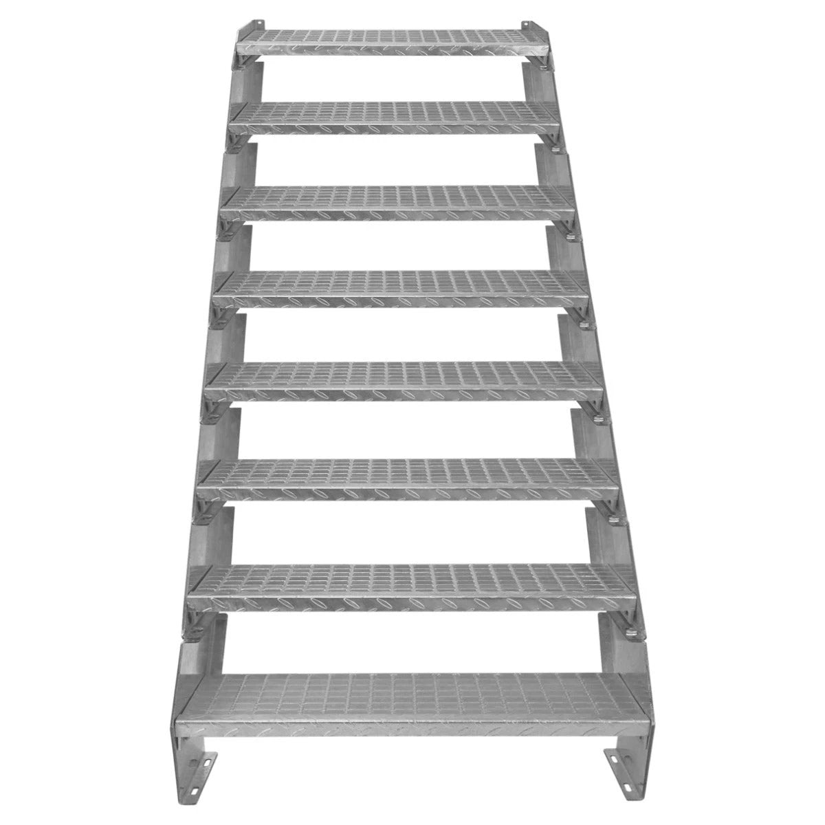 Monster Shop Adjustable 8 Section Galvanised Staircase - 900mm Wide -