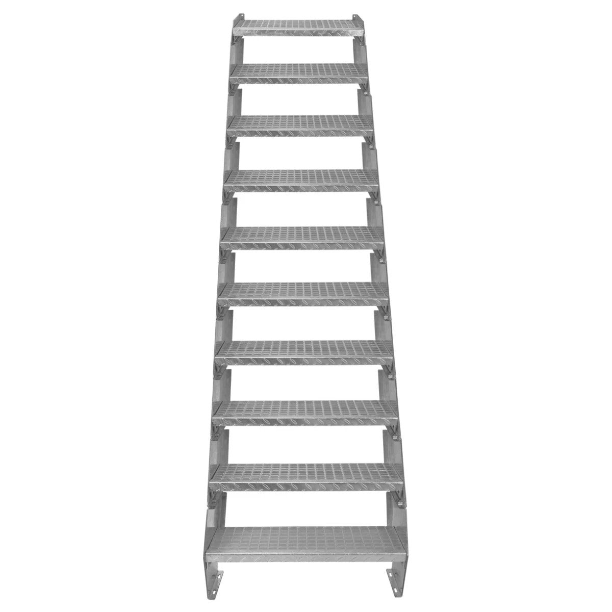Monster Shop Adjustable 10 Section Galvanised Staircase - 600mm Wide -