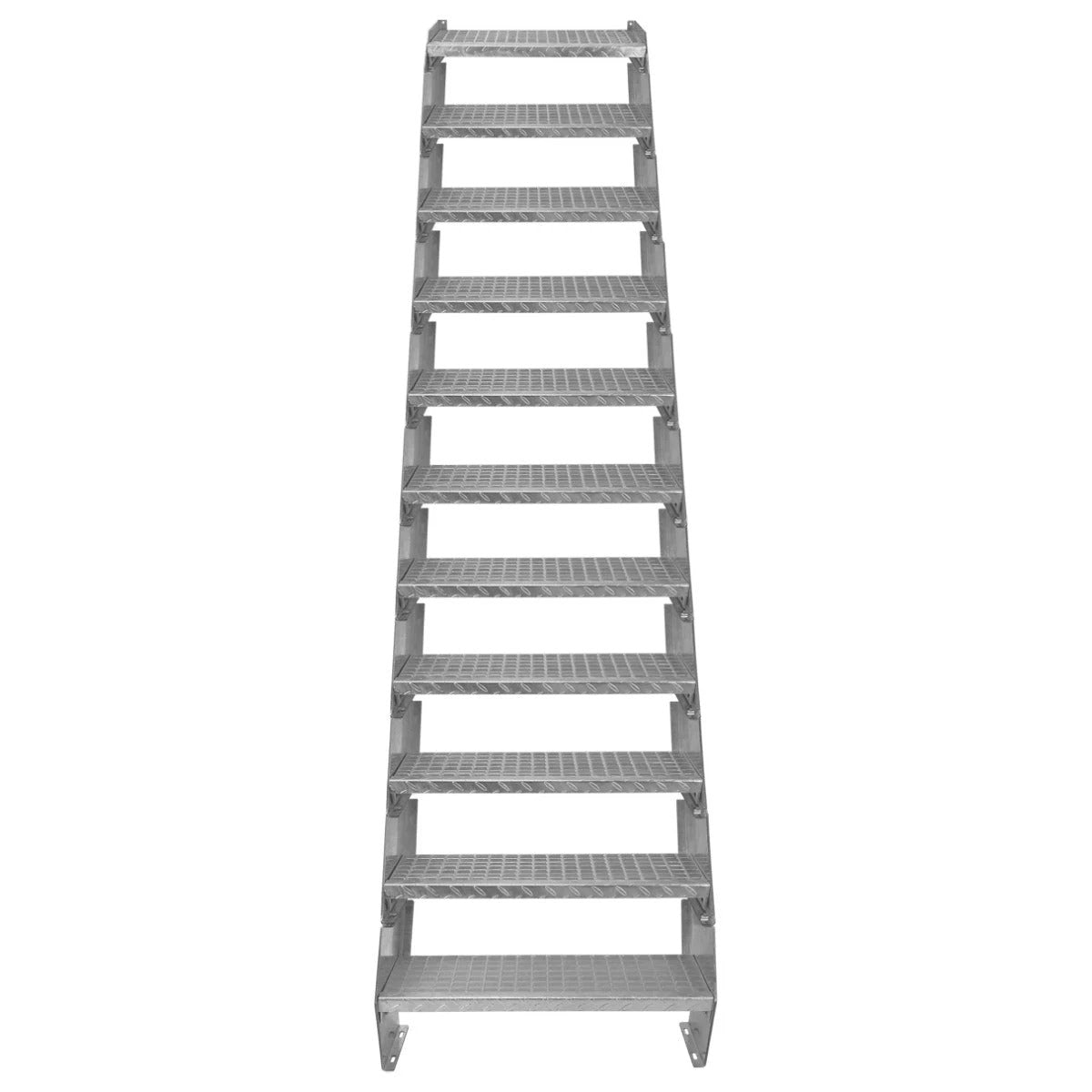 Monster Shop Adjustable 11 Section Galvanised Staircase - 600mm Wide -