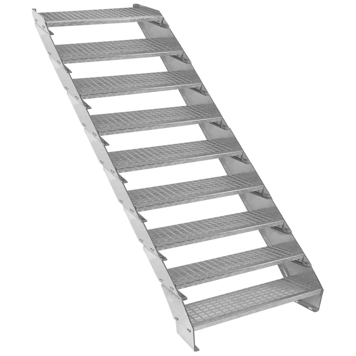 Adjustable 9 Section Galvanised Staircase - 900mm Wide by Monster Shop