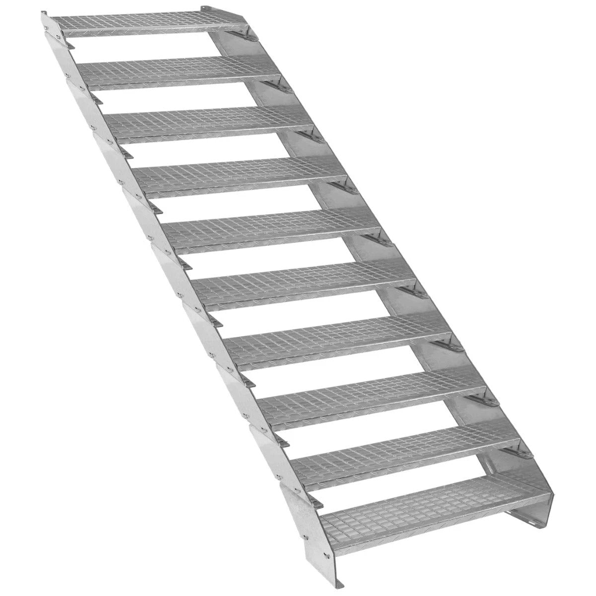 Adjustable 10 Section Galvanised Staircase - 900mm Wide by Monster Shop