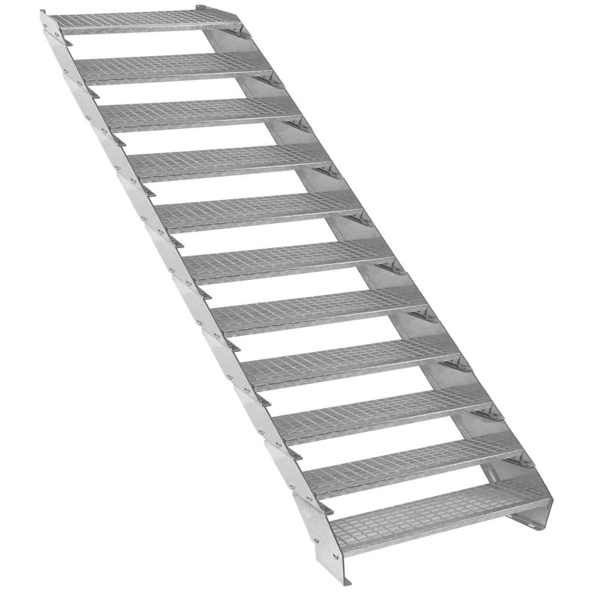 Monster Shop Adjustable 11 Section Galvanised Staircase - 900mm Wide -