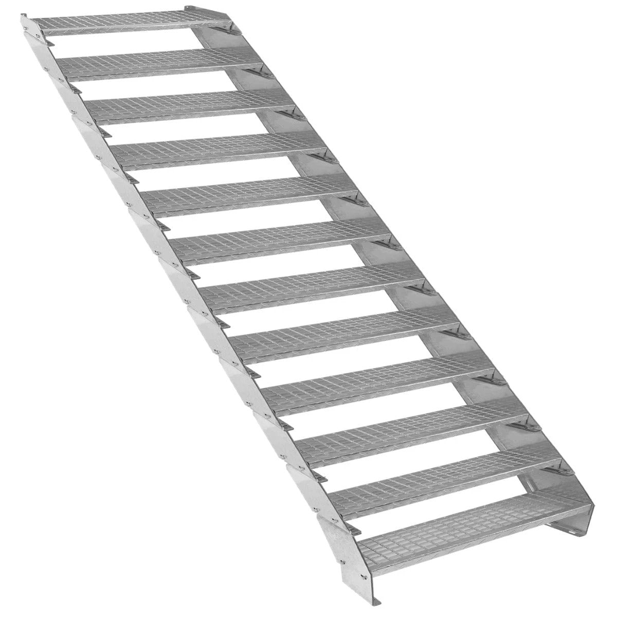Adjustable 12 Section Galvanised Staircase - 900mm Wide by Monster Shop