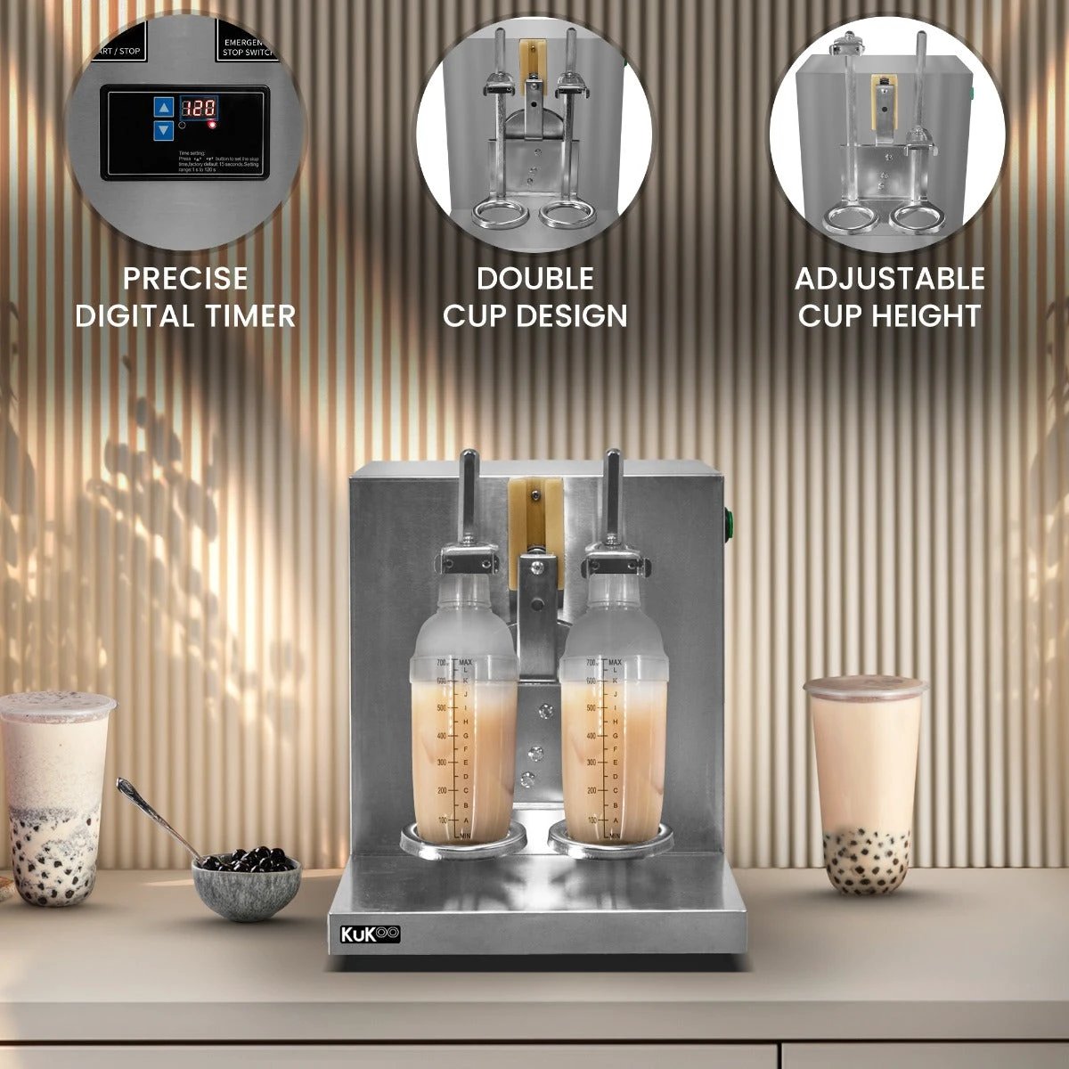 Automatic Bubble Tea Shaker & 2 Shakers by Monster Shop