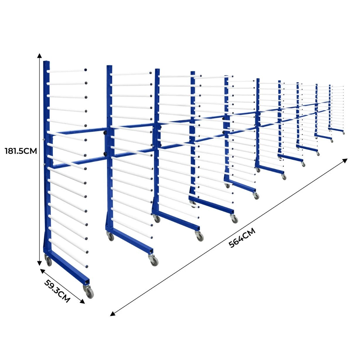 Combi Spray Drying Rack Trolley x 5 & 4 Connectors by Monster Shop