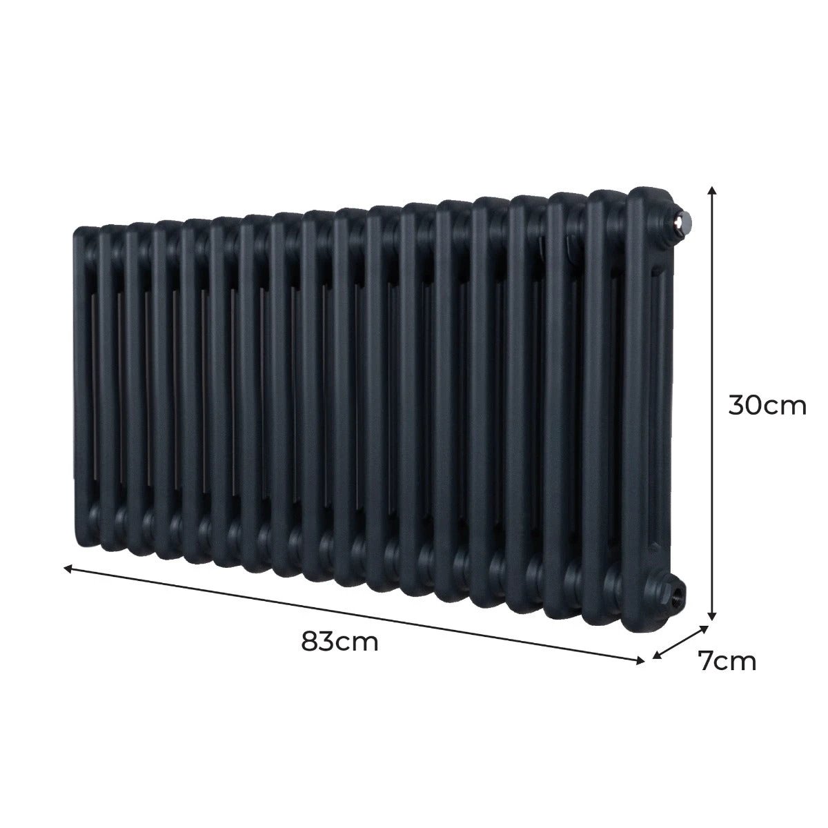Monster Shop Premium Traditional Radiator 300x832mm Anthracite Finish 1.5mm Carbon Steel For Homes - Radiator