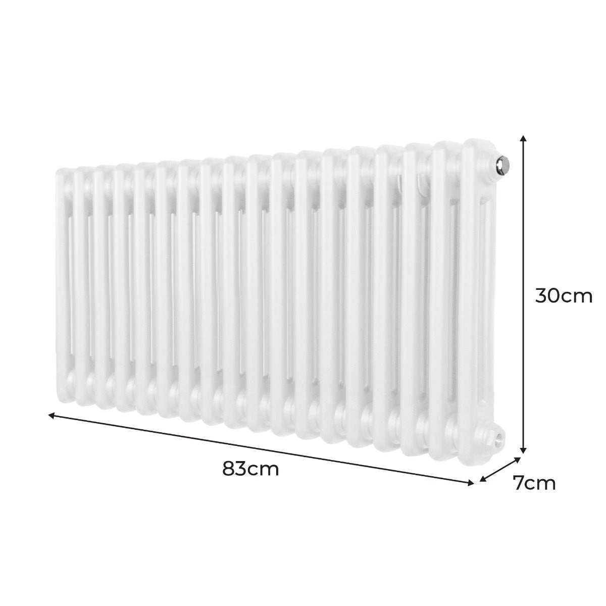 Monster Shop Premium Traditional Radiator 300x832mm White Two Column Durable Steel Ideal For Living Rooms - Radiator