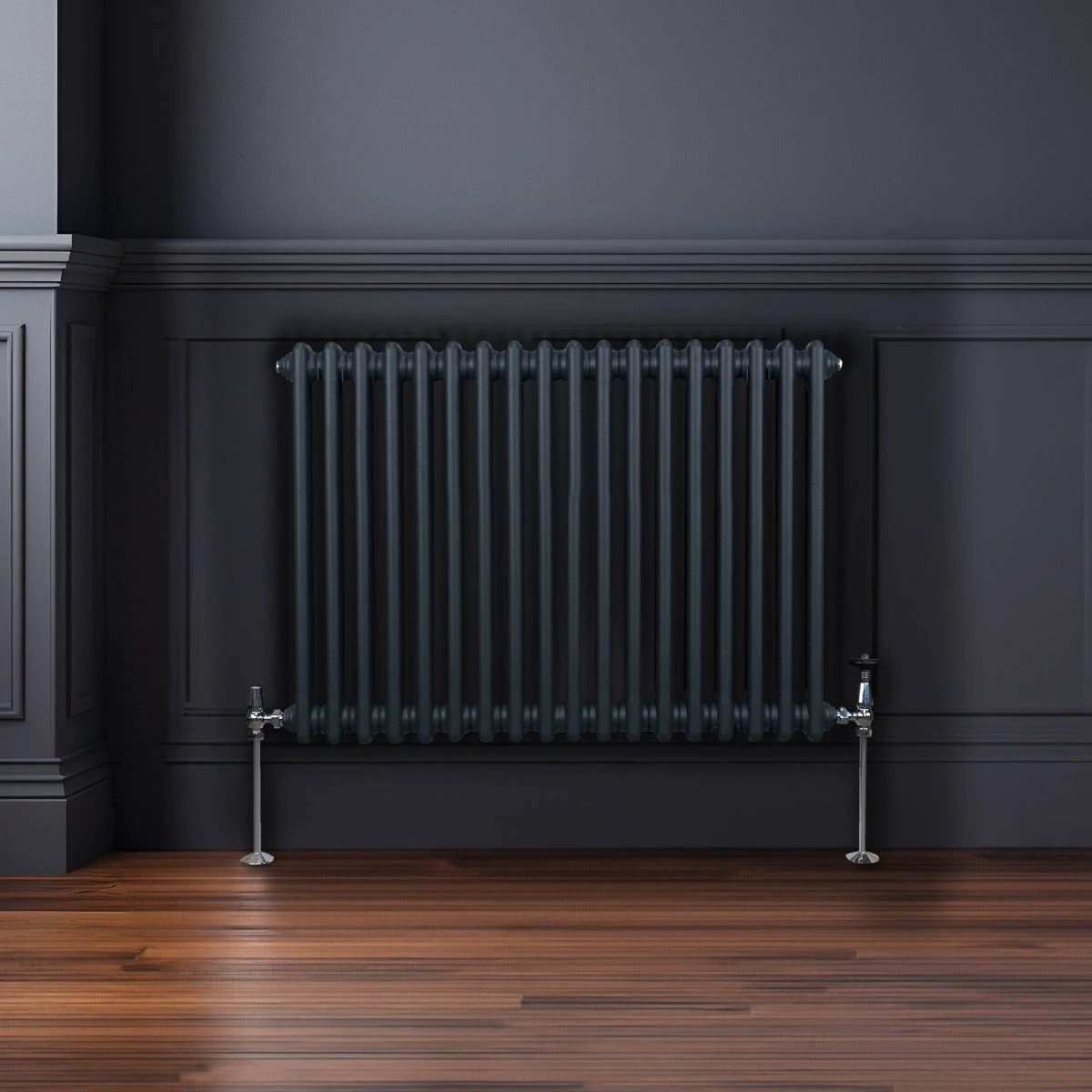 Premium Traditional Two Column Radiator 600 x 832mm Anthracite Grey Home Heating Energy Efficient by Monster Shop