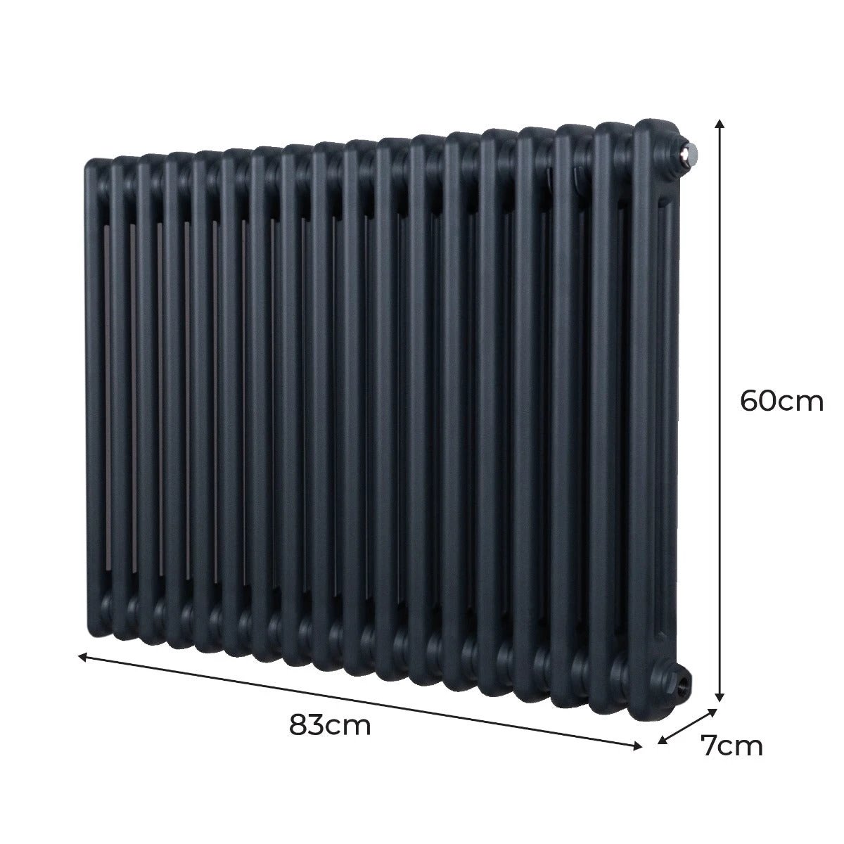 Premium Traditional Two Column Radiator 600 x 832mm Anthracite Grey Home Heating Energy Efficient by Monster Shop