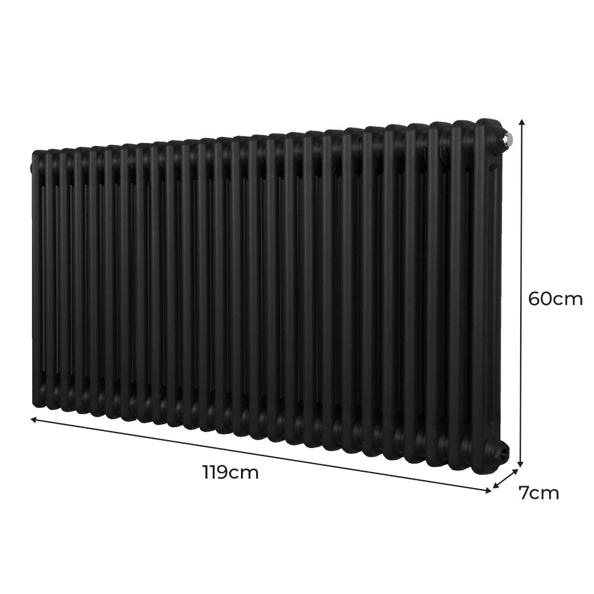 Premium Radiator 600x1192mm 2Column Black Home by Monster Shop
