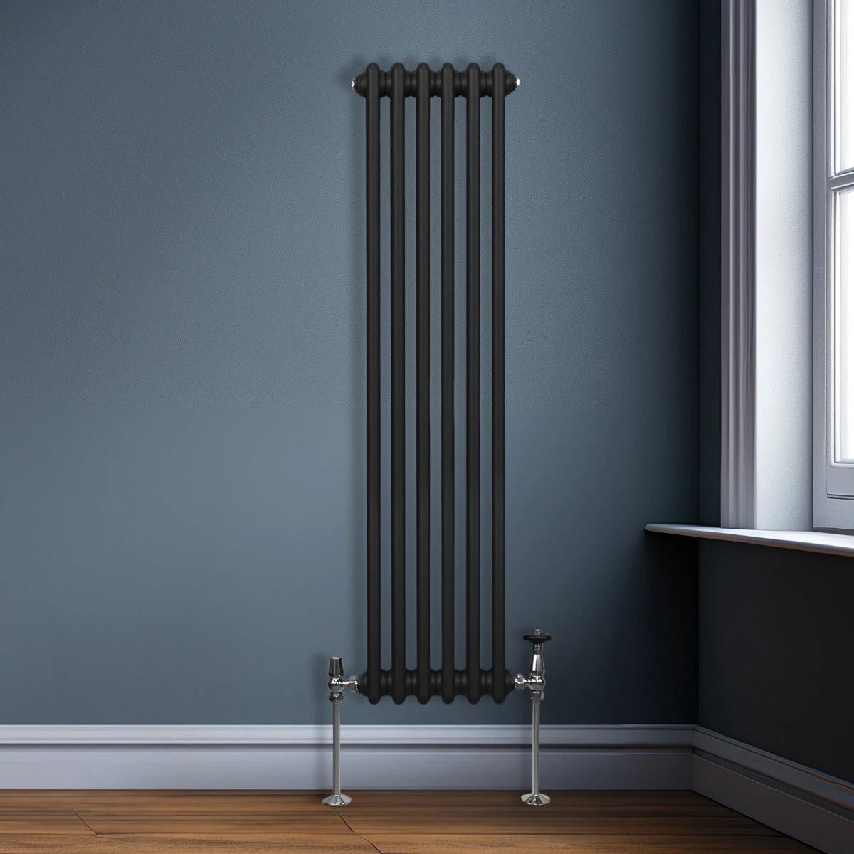 Monster Shop Premium Traditional Two Column Radiator 1500x292mm Black For Efficient Home Heating And Comfort - Radiator