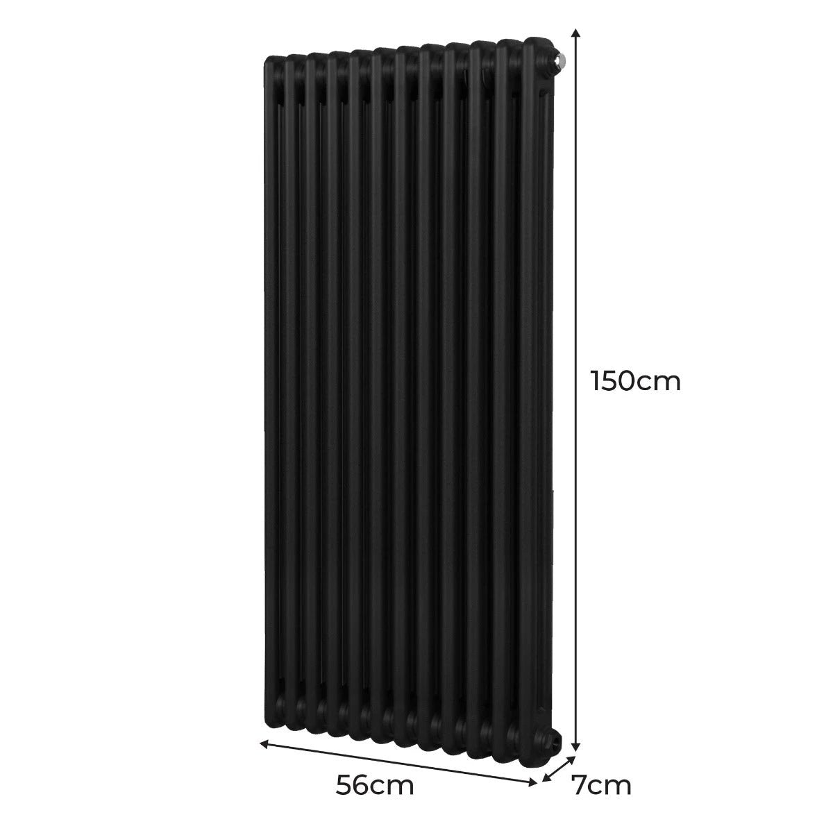 Classic Radiator 1500x562mm TwoColumn Black Home by Monster Shop