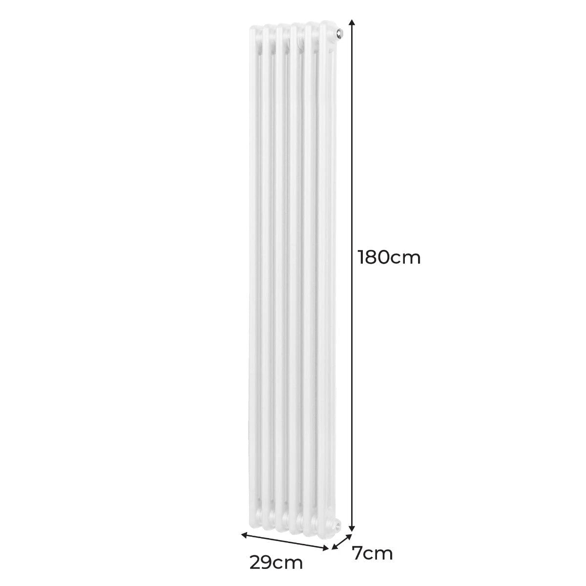 Premium Traditional 2 Column Radiator 1800 x 292mm White High Efficiency Home Heating Living Room by Monster Shop