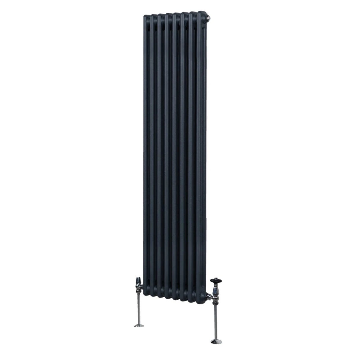 Traditional Radiator 1800 x 382mm Two Column Anthracite Carbon Steel 1.5mm Home Heating by Monster Shop