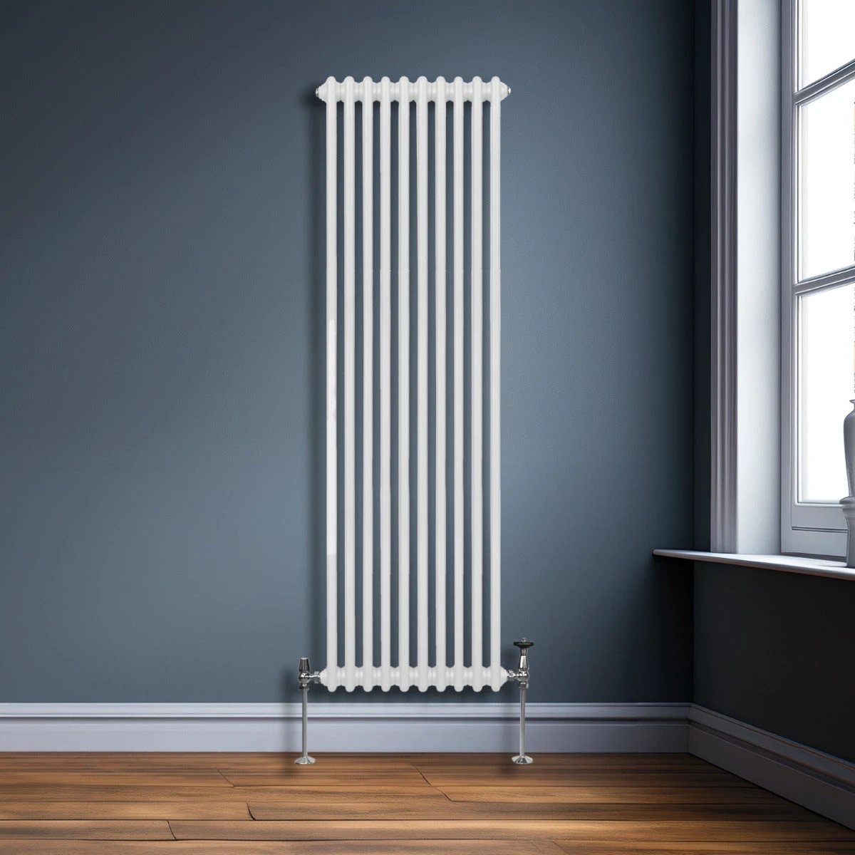 Monster Shop Premium Traditional Two Column Radiator 1800x472mm White Carbon Steel 1.5mm For Home Heating - Radiator