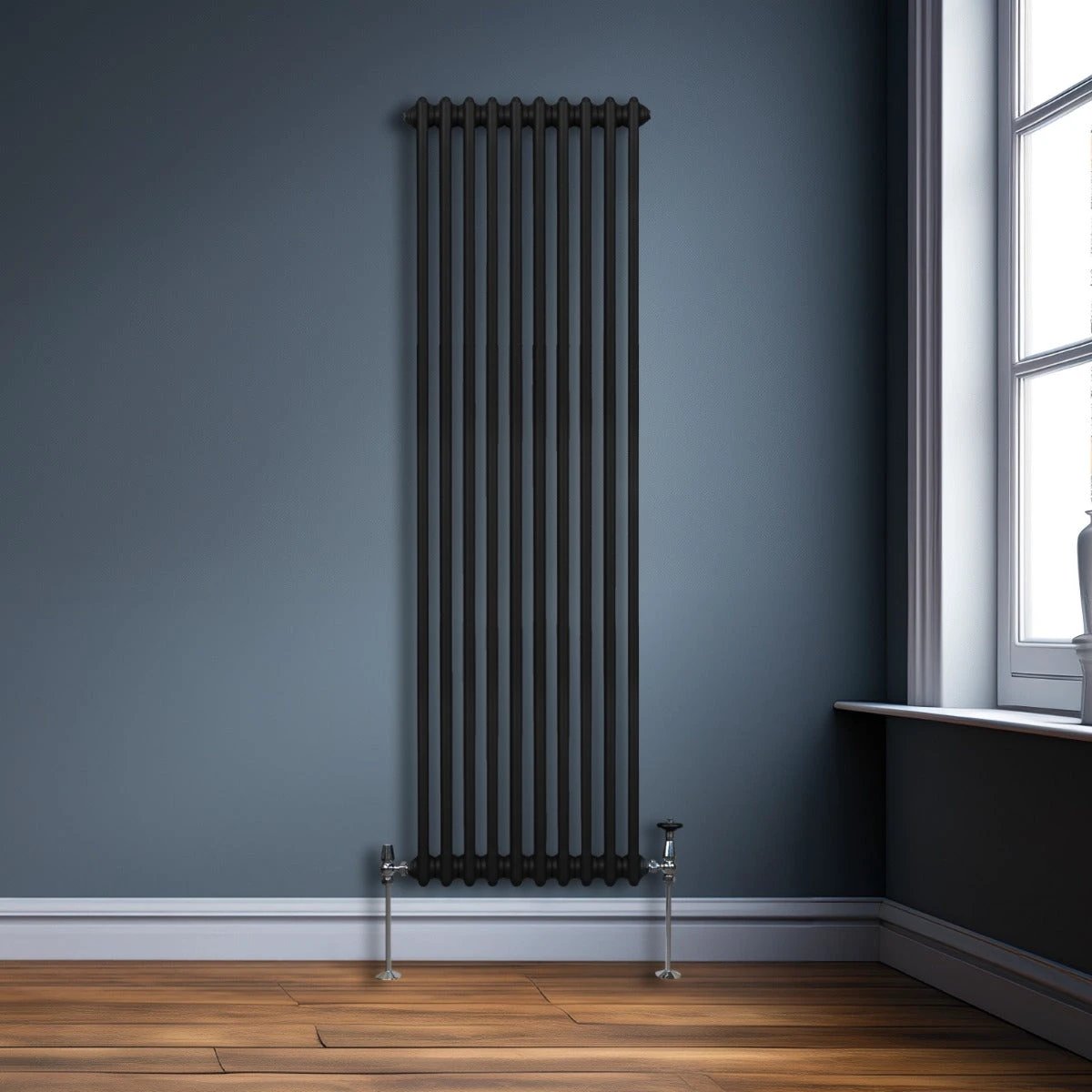 Premium Radiator 1800x472mm 2-Column Black Home by Monster Shop