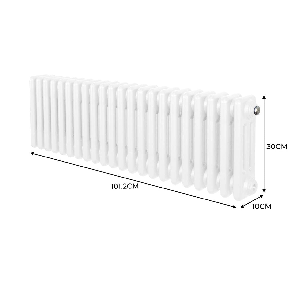 Premium Traditional Radiator 300 By 1012mm White Finish For Homes With Classic ThreeColumn Design And Efficient Heat by Monster Shop