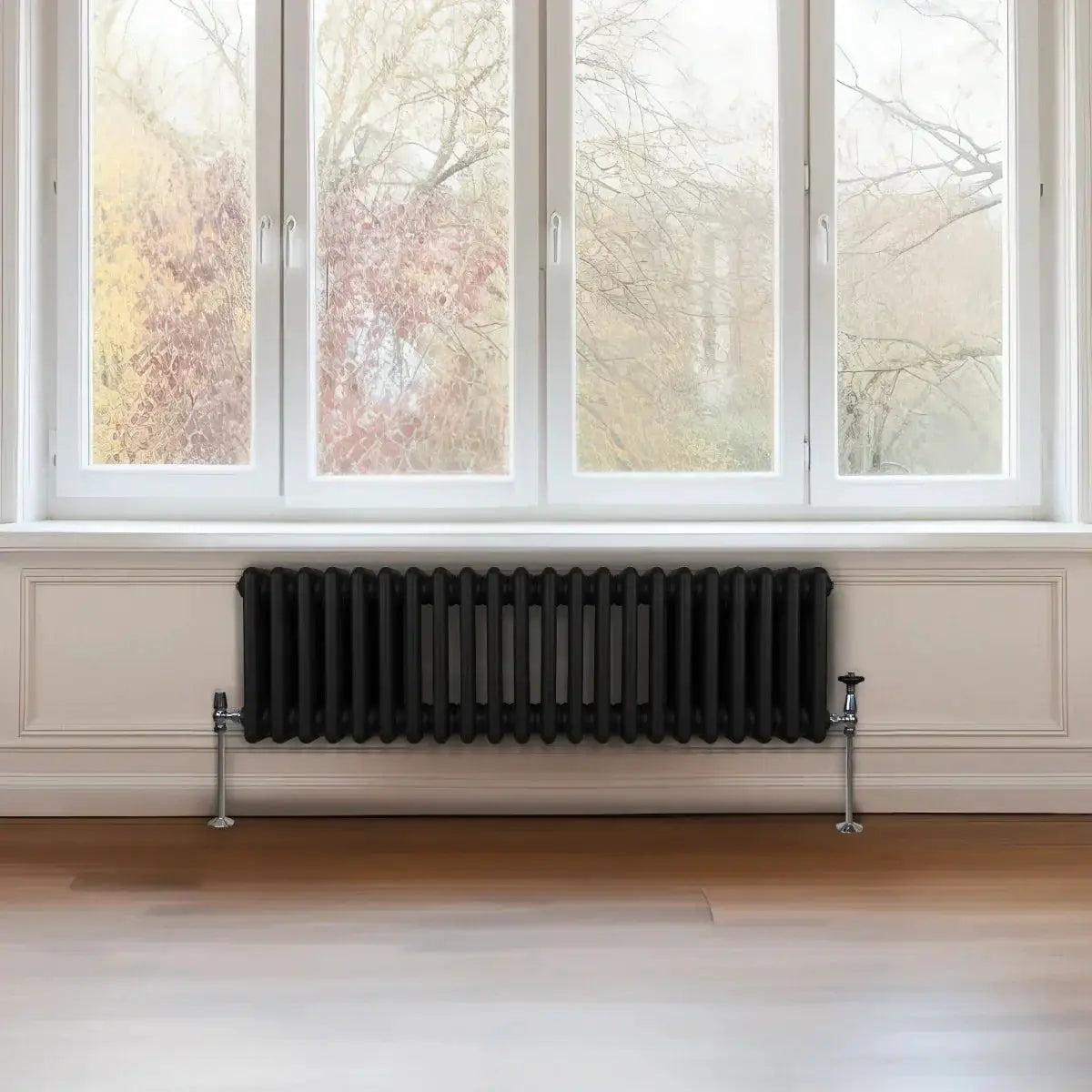 Monster Shop Traditional 3 Column Radiator - 300 x 1012mm - Black -