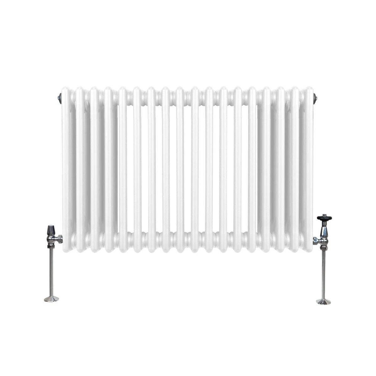 Traditional 3 Column Radiator 600 x 832mm White Carbon Steel Construction For Home Heating by Monster Shop
