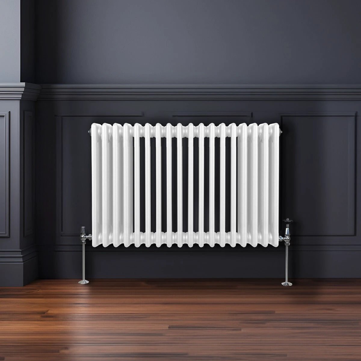 Traditional 3 Column Radiator 600 x 832mm White Carbon Steel Construction For Home Heating by Monster Shop
