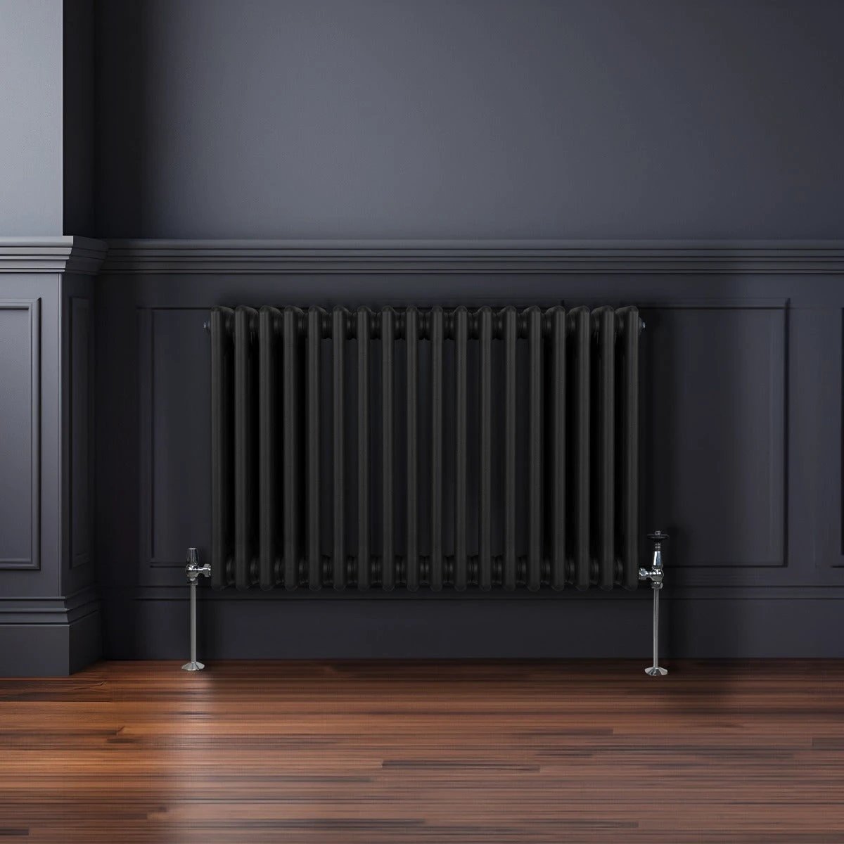 Premium Radiator 600 x 832mm Traditional Three Column Black for Home Heating and Comfort by Monster Shop