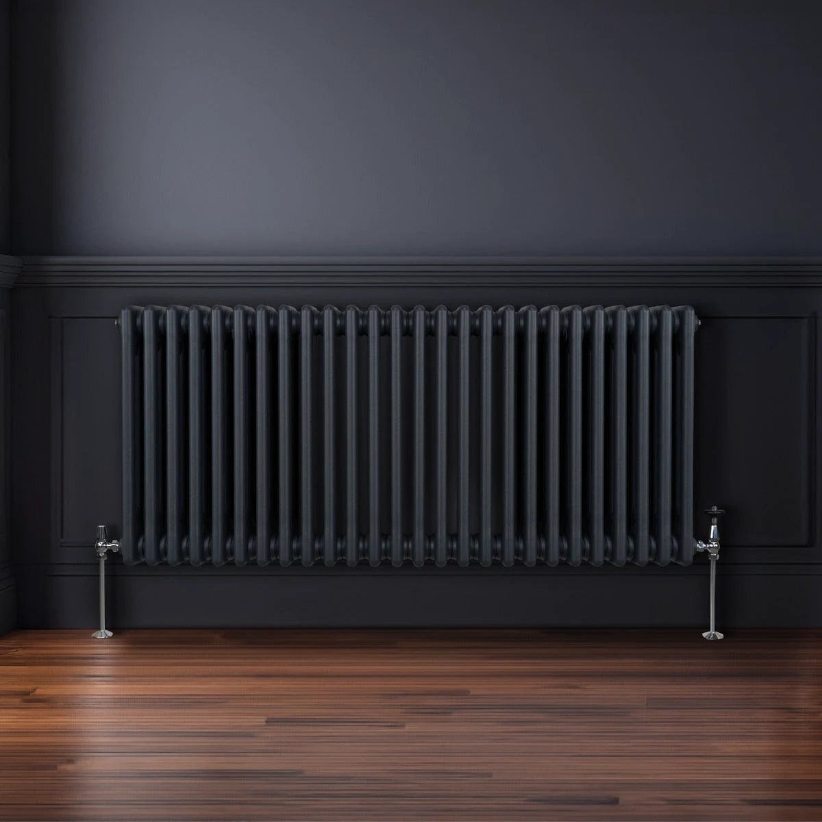 Monster Shop Premium Traditional 3 Column Radiator 600x1192mm Anthracite Grey High Efficiency Homes - Radiator