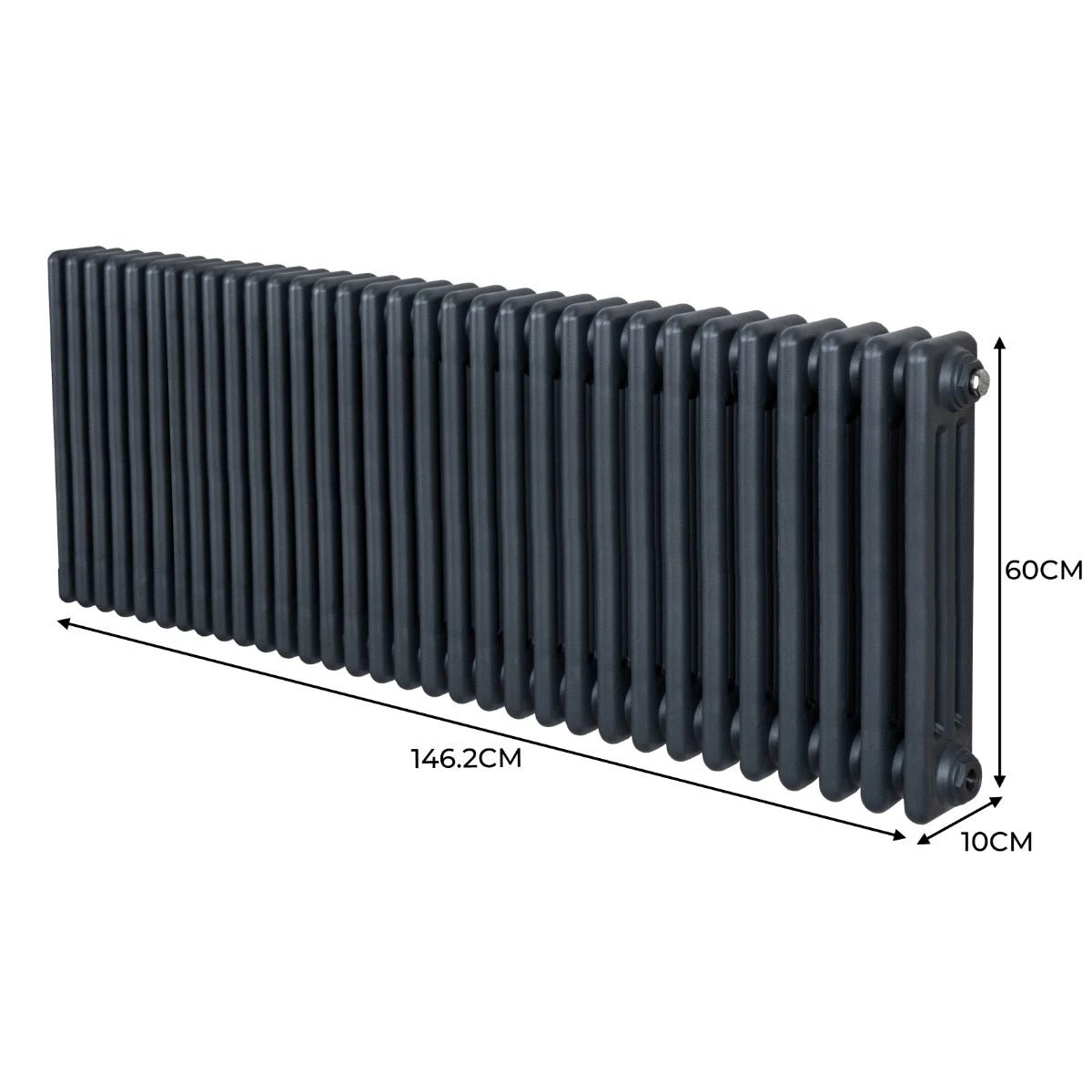 Elite 3 Column Radiator 600x1462mm Grey Home by Monster Shop
