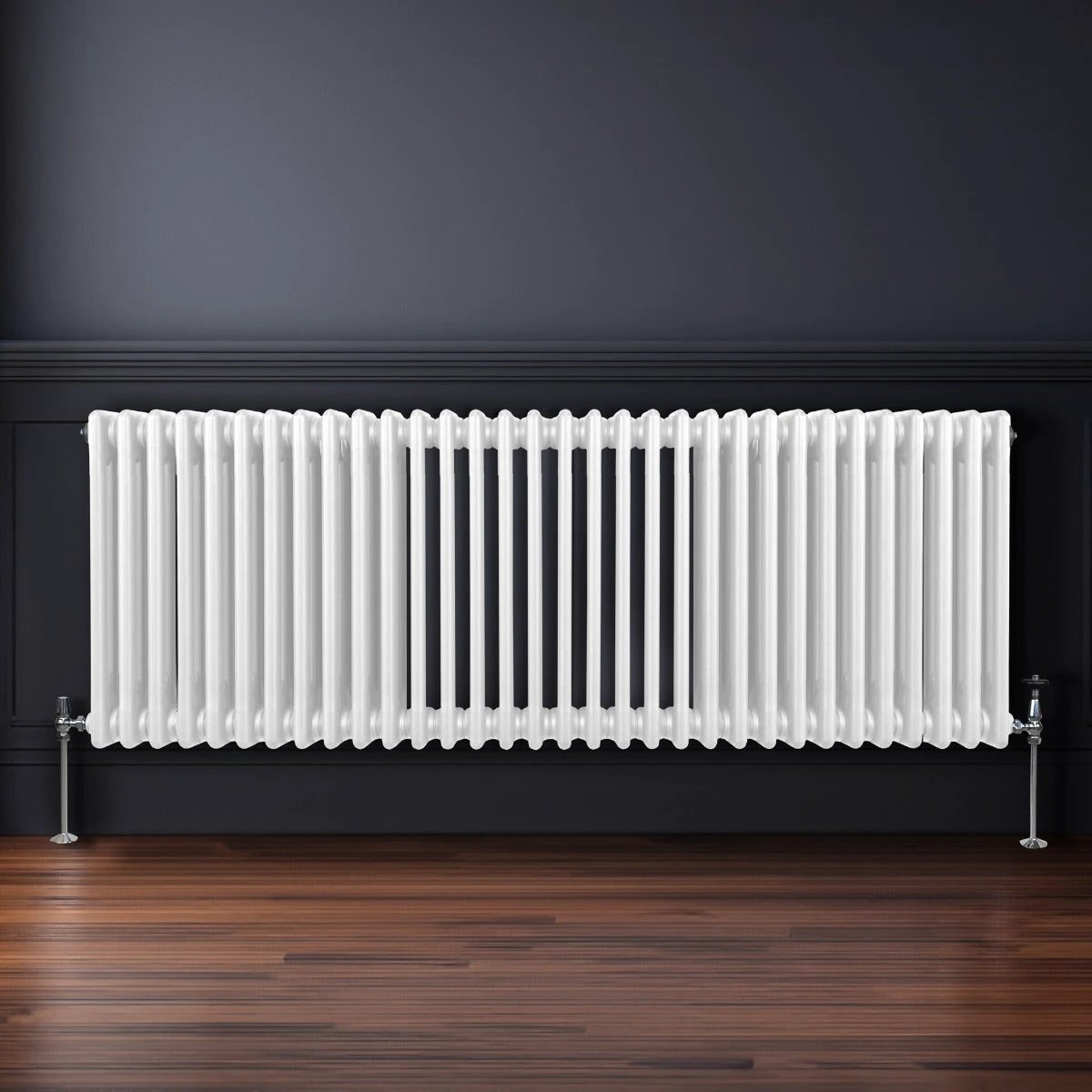 Monster Shop Traditional Three Column Radiator 600 X 1462mm White Finish Carbon Steel Construction For Home Heating - Radiator