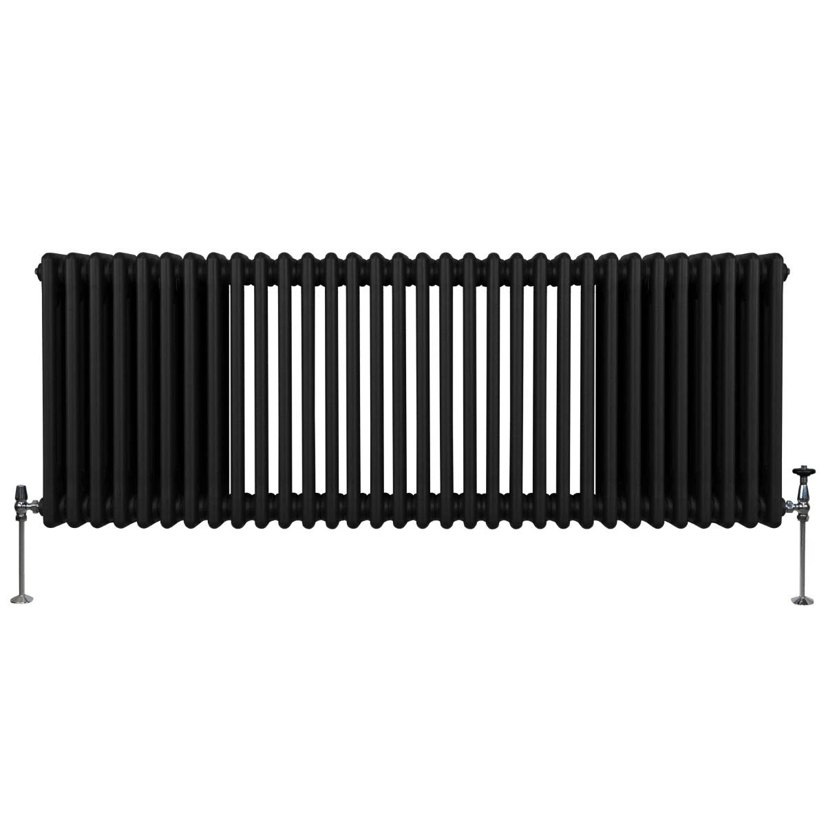 Monster Shop Premium Radiator 600x1462mm Black Traditional Three Column Carbon Steel High Efficiency Home Heating - Radiator