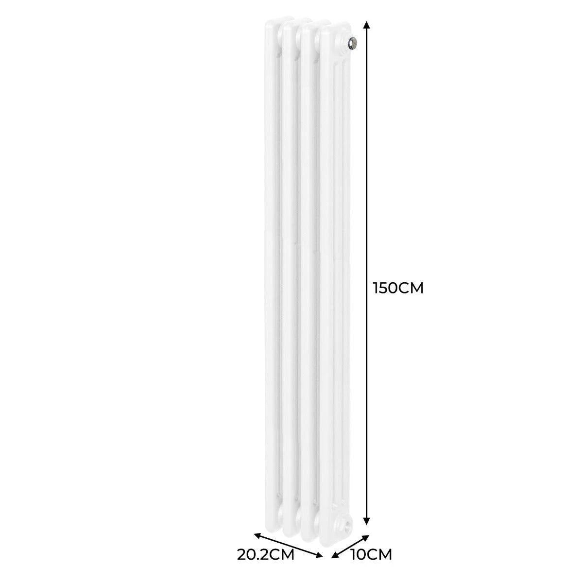Premium 3 Column Radiator 1500x202mm White by Monster Shop