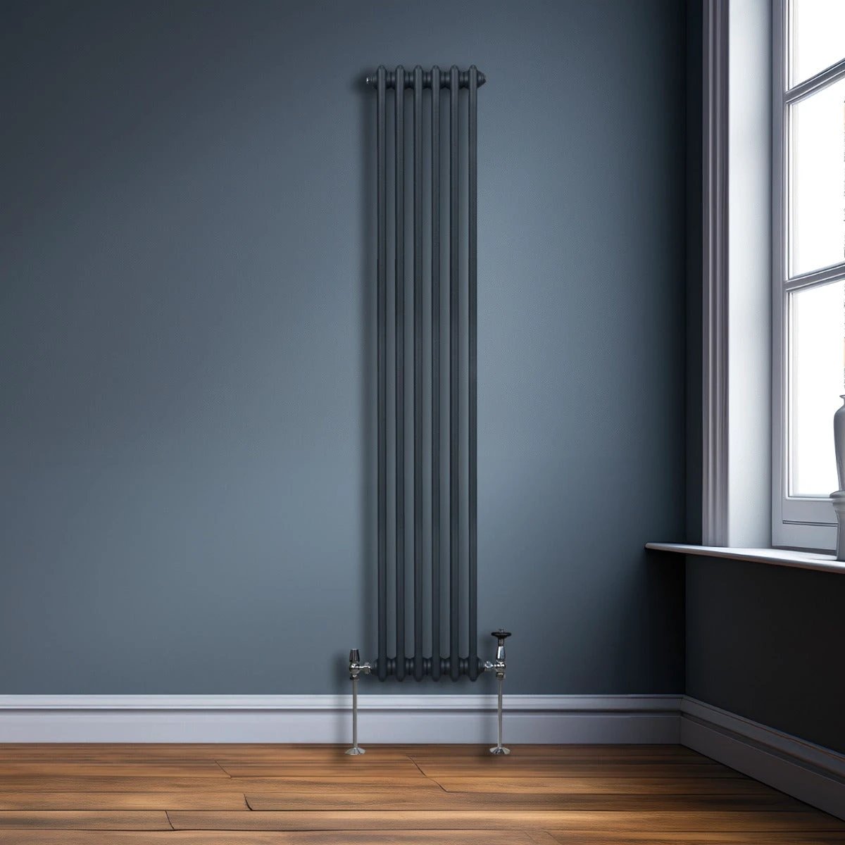 Monster Shop Premium Traditional 3 Column Radiator 1800x292mm Anthracite Finish For Home Heating - Radiator