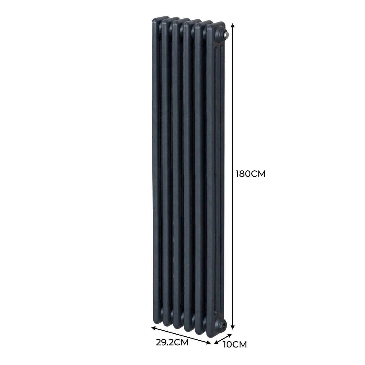 Monster Shop Premium Traditional 3 Column Radiator 1800x292mm Anthracite Finish For Home Heating - Radiator