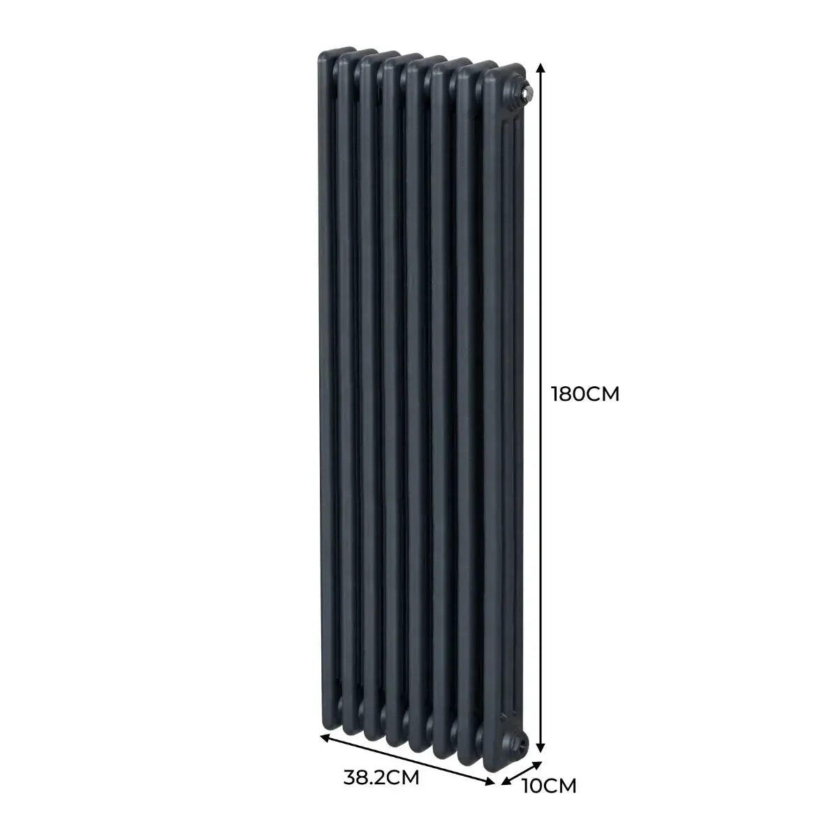 Monster Shop Traditional 3 Column Radiator - 1800 x 382mm - Anthracite Grey -