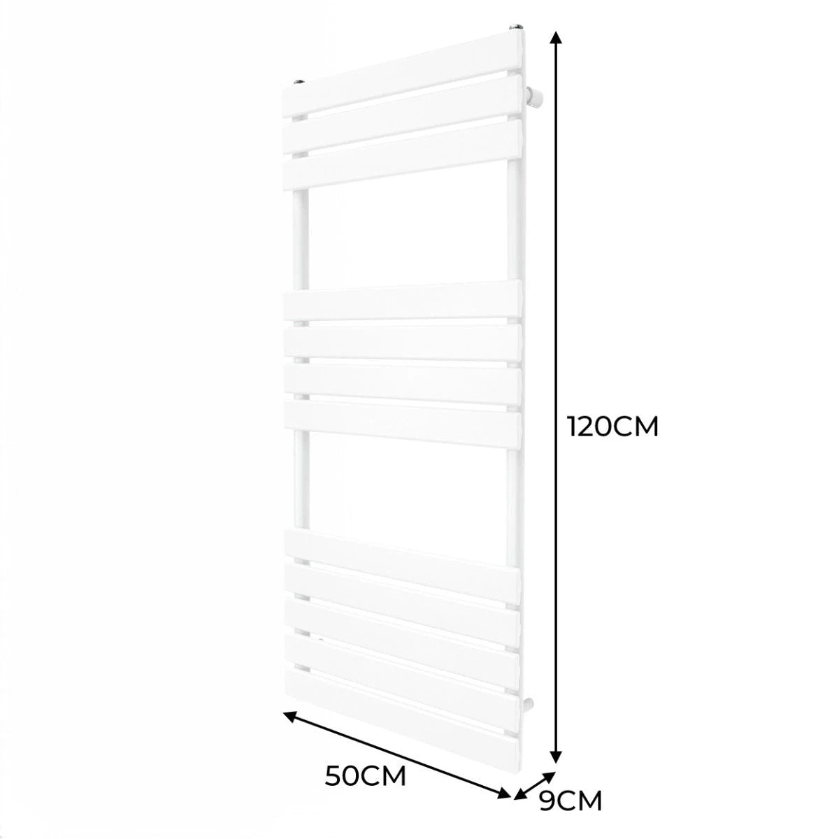 Premium Flat Panel Towel Radiator 1200x500 White by Monster Shop