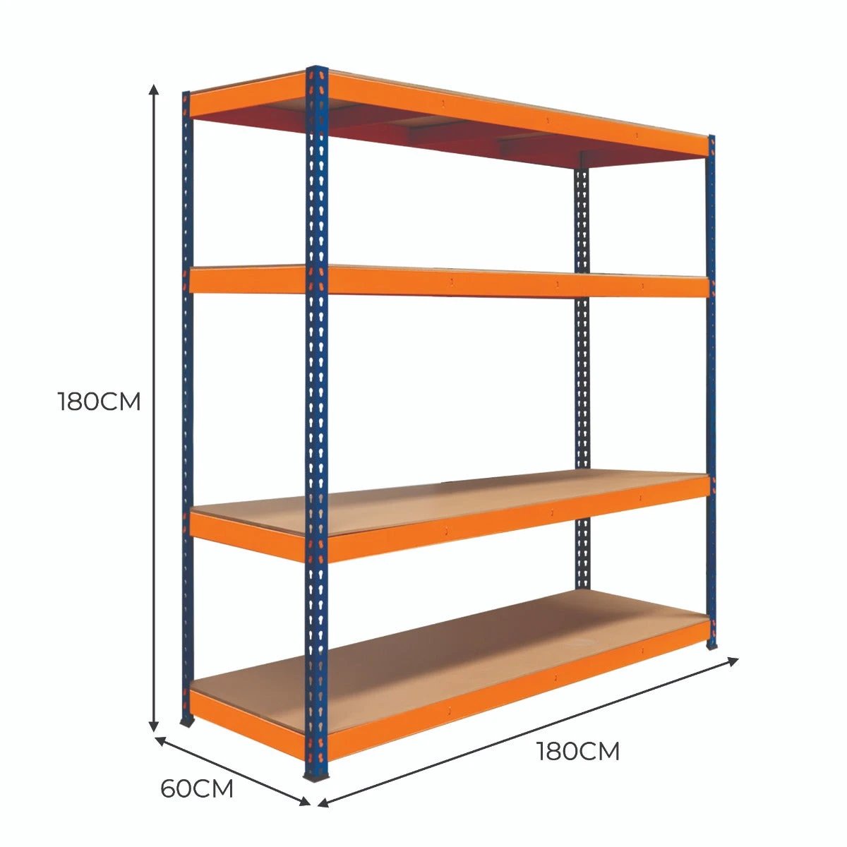 Monster Shop S-Rax 4 Shelf Racking - 180cm x 180cm x 60cm -