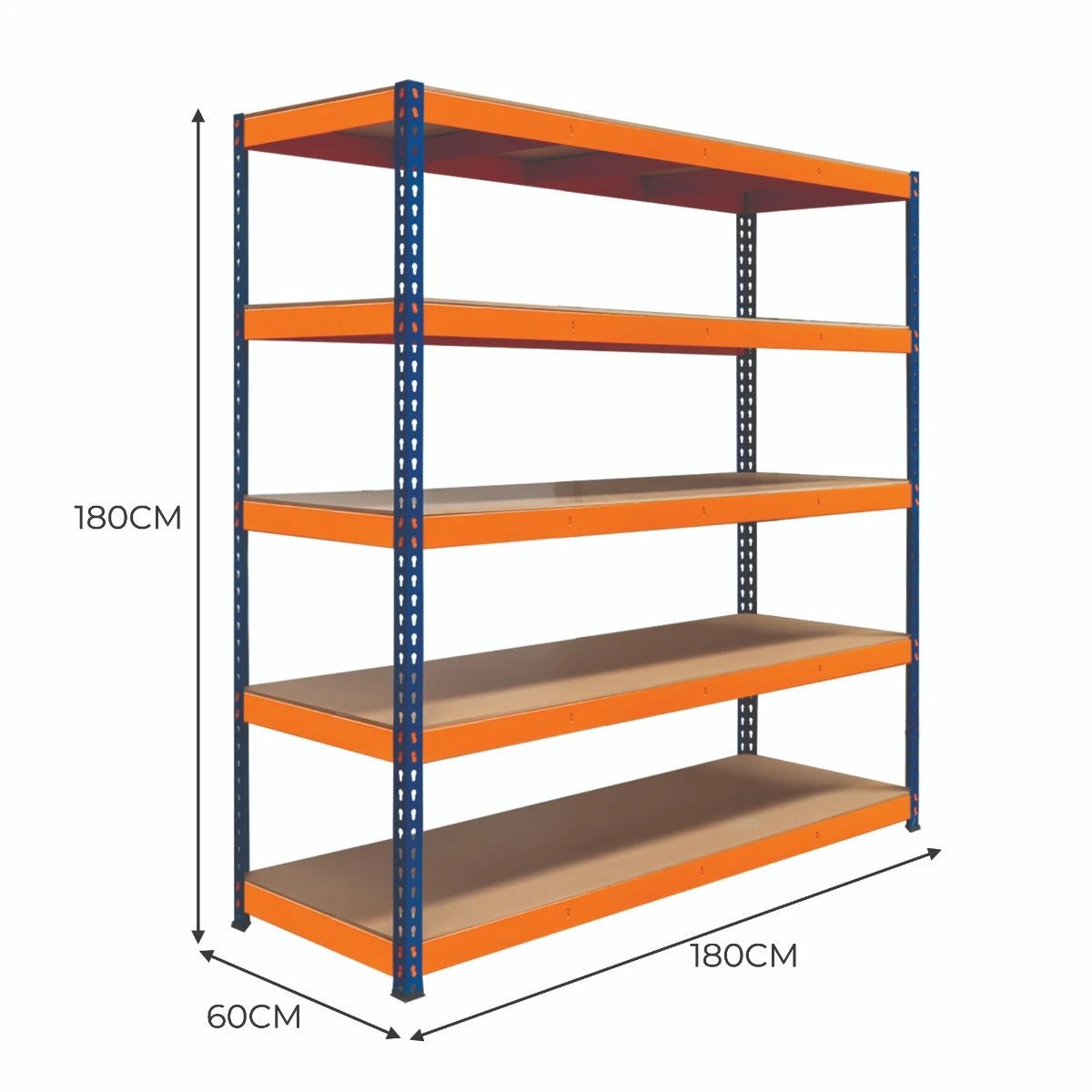 Monster Shop S-Rax 5 Shelf Racking - 180cm x 180cm x 60cm -