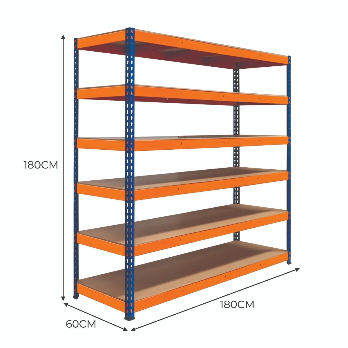Monster Shop S-Rax 6 Shelf Racking - 180cm x 180cm x 60cm -