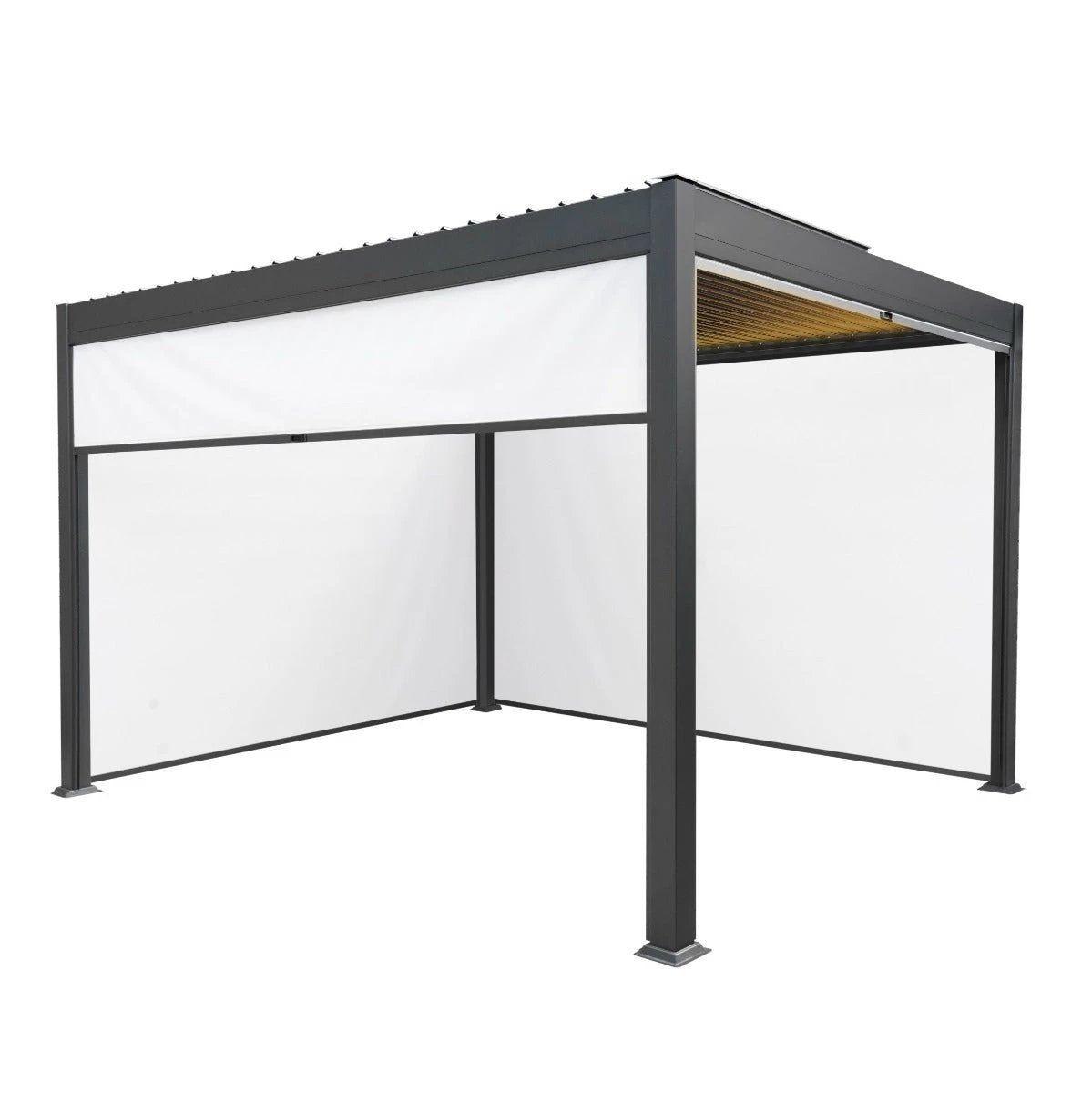 Anthracite Aluminum Pergola 3x4m LED Lights Patio by Monster Shop