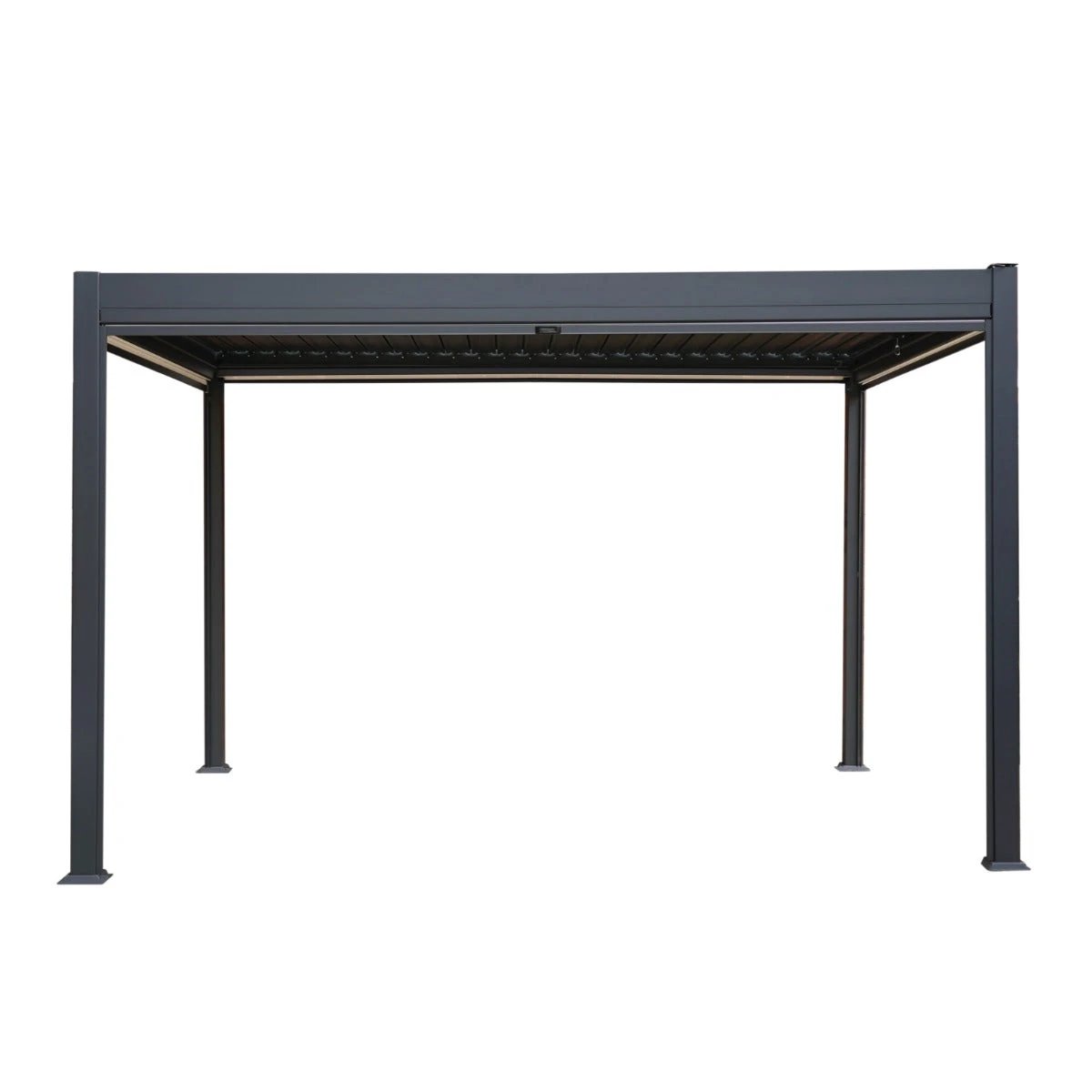 Anthracite Aluminum Pergola 3x4m LED Lights Patio by Monster Shop
