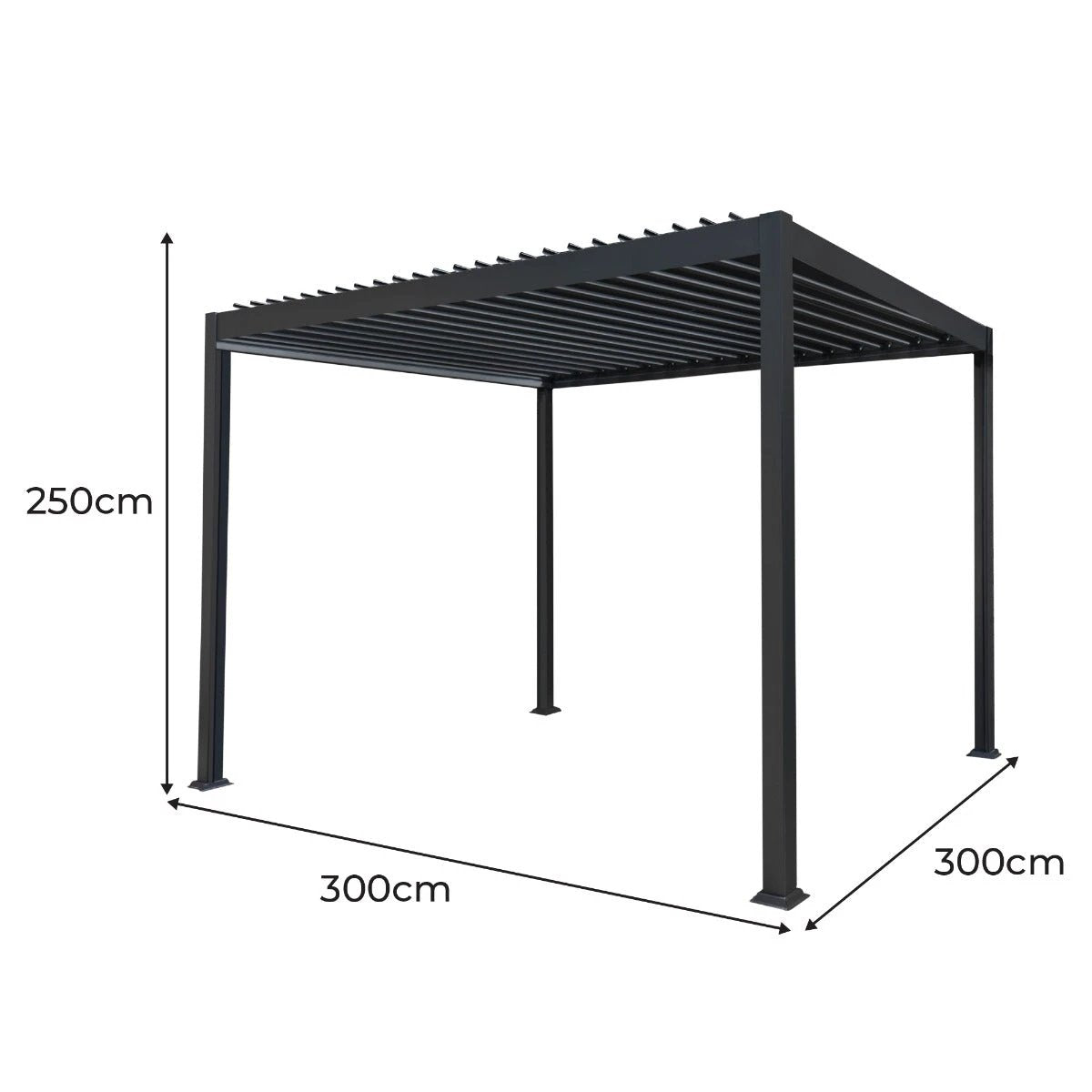 Monster Shop Anthracite Aluminium Pergola 3m x 3m Powder Coated Frame For Outdoor Living And Garden Spaces - Uncategorized Gazebos