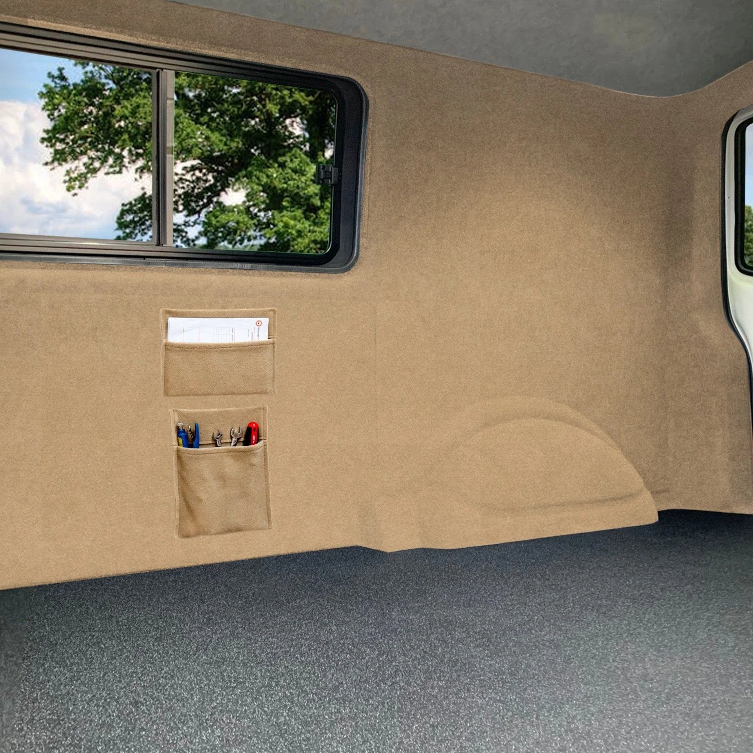 Monster Shop Van Carpet Lining & Storage Pouches - Beige -