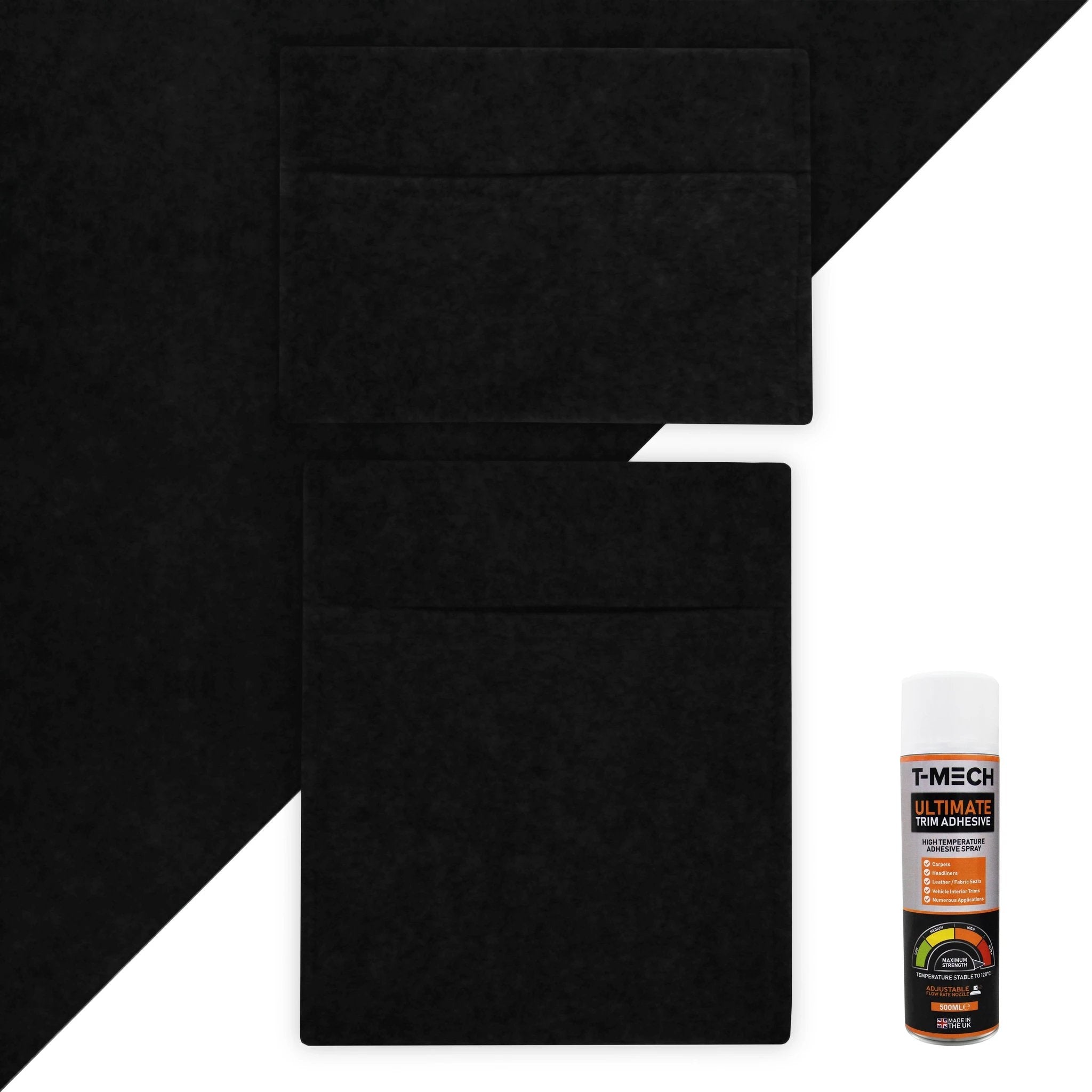 Monster Shop Black Van Carpet Lining, Storage Pouches & Adhesive Glue -
